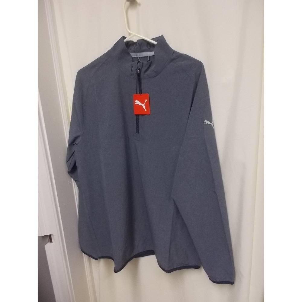 Puma Golf Mens Quarter Zip Pullover Heathered Grey Performance Jacket Size M